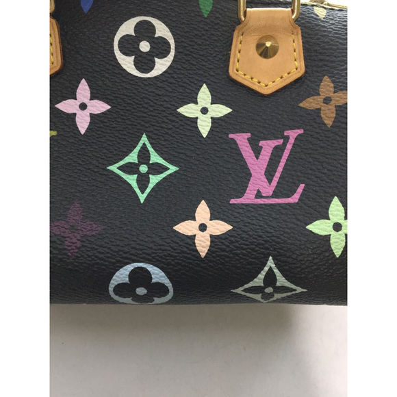 Louis Vuitton Speedy Monogram Multicolor Handbag Black - Picture 5 of 9